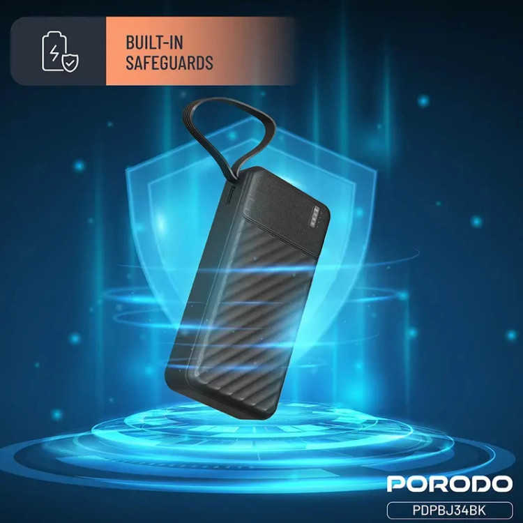 پاور بانک ۲۰ هزار میلی آمپر پرودو porodo مدل PDPBJ34BK