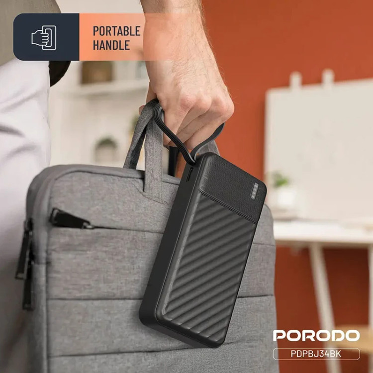 پاور بانک ۲۰ هزار میلی آمپر پرودو porodo مدل PDPBJ34BK