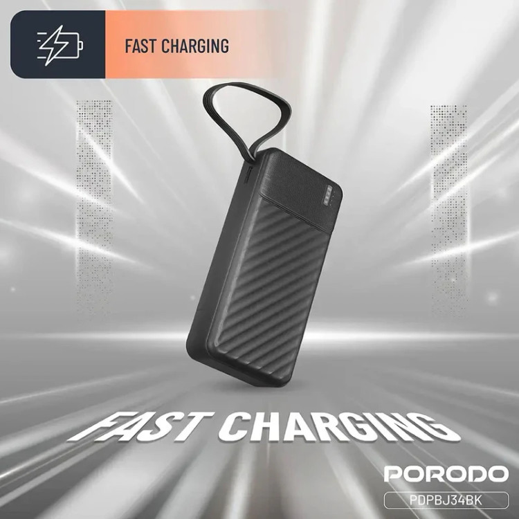پاور بانک ۲۰ هزار میلی آمپر پرودو porodo مدل PDPBJ34BK