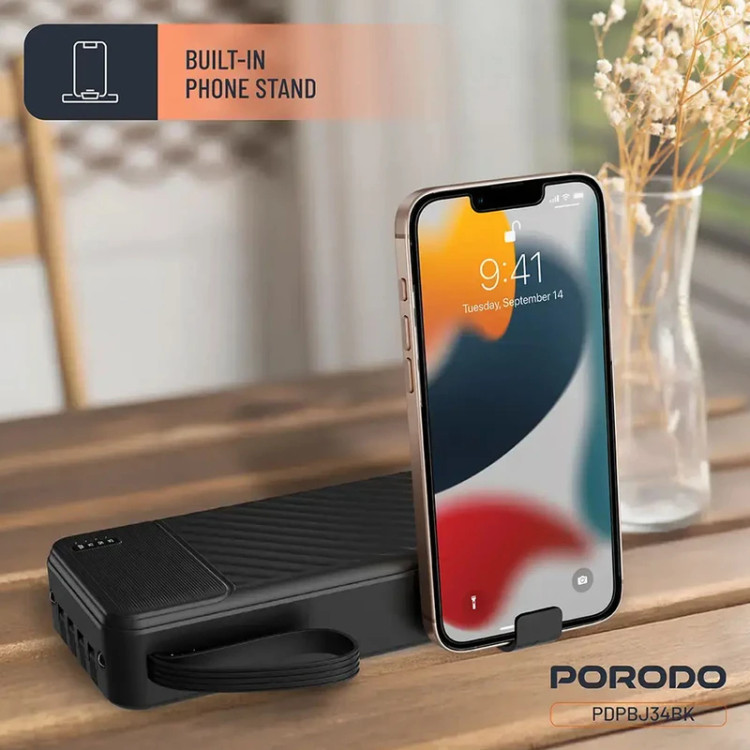 پاور بانک ۲۰ هزار میلی آمپر پرودو porodo مدل PDPBJ34BK