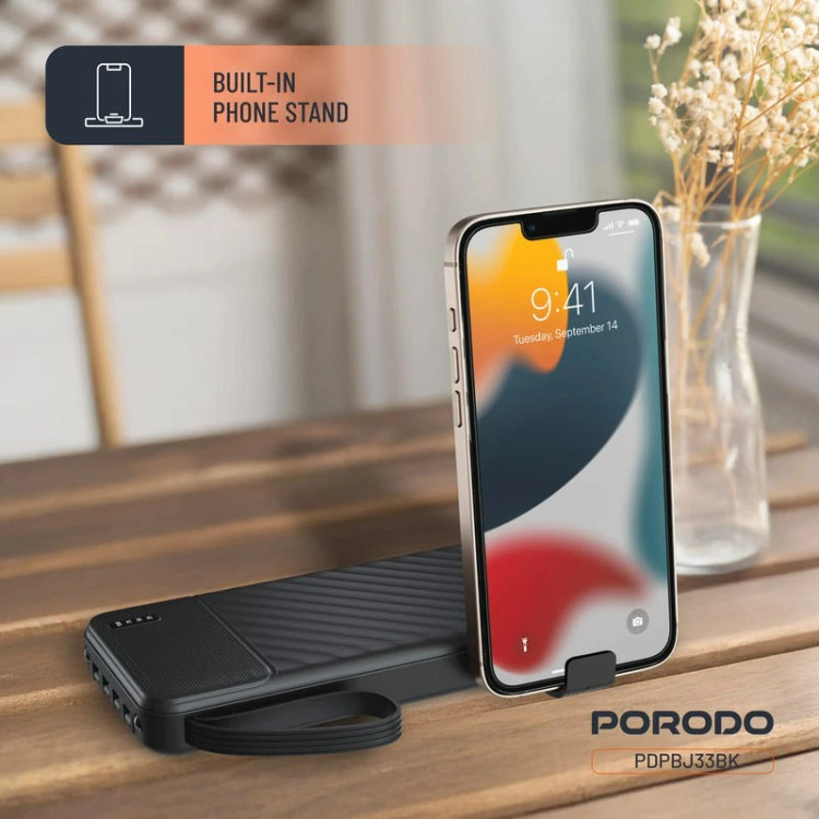 پاور بانک 10 هزار میلی آمپر پرودو porodo مدل PDPBJ33BK